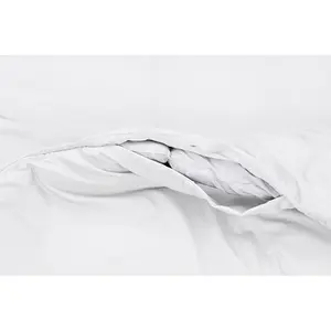 My Home Store Junco Microfiber 3 Piece Luxury Bratta Stitch Duvet Cover Sets With Pillowcase White/Grey / Single - 1 Standard Pillowcase