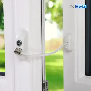 XFORT Viper Key Locking Cable Window Restrictor in White