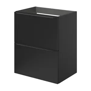 GoodHome Imandra Slimline Matt Black Wall-mounted Bathroom Cabinet (H) 600mm (W) 500mm