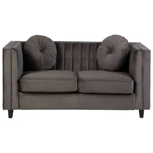 Interiors by Premier Farah Two Seat Grey Velvet Sofa