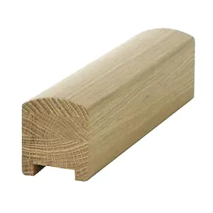 Oak Handrail Contemporary 3.6m - 41mm Groove For Stair Spindles UK Manufactured Traditional Products Ltd