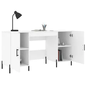 Berkfield Desk White 140x50x75 cm Engineered Wood