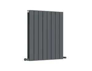 G-Rad Anthracite Double Column Flat Horizontal Aluminium Radiator - 600x588mm