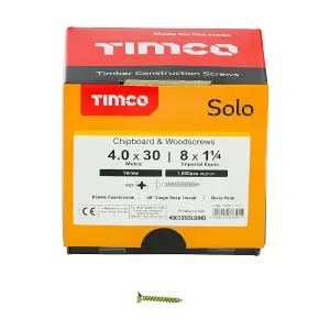 TIMCO Solo Countersunk Gold Woodscrews - 4.0 x 30 (1000pcs)