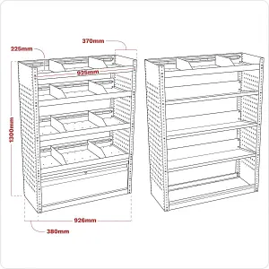 Sealey Modular Van Storage System 1.85m 3-Piece Set APMSVCOMBO3