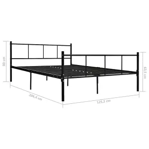 Berkfield Bed Frame Black Metal 120x200 cm