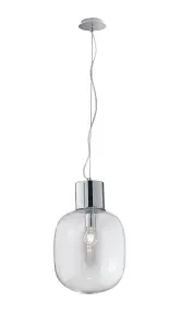 Luminosa FELLINS Globe Pendant Ceiling Light Chrome 30x34.6cm