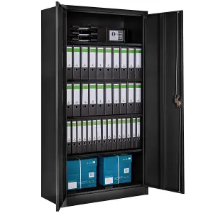 4x Filing cabinet with 5 shelves - black