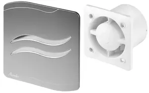 Awenta 100mm Pull Cord S-LINE Extractor Fan Satin ABS Front Panel Wall Ceiling Ventilation