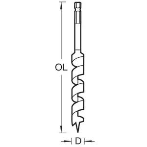 Trend Snappy Auger Drill Bit 10mm x 155mm Hex Shank Carbon Steel SNAP/AB/10