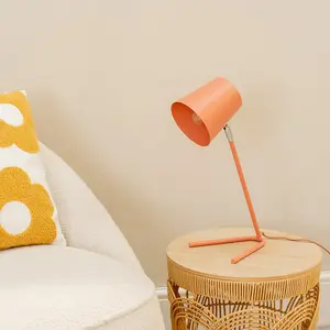 ValueLights Lark Coral Peach Metal Task Reading Compact Desk Table Lamp