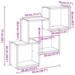 17 Stories Wall Cabinet 78X18x71 Cm Engineered Wood Black