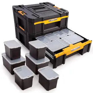 2x Dewalt DWST1-70705 TStak III Deep Draw Stackable Tool Storage Box Organisers