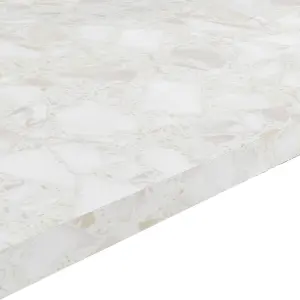 GoodHome 22mm Algiata Matt Beige Marble effect Chipboard & laminate Square edge Kitchen Breakfast bar, (L)2000mm