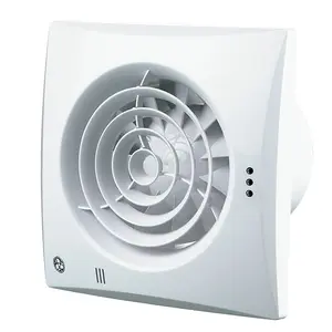 BLAUBERG CALM White Bathroom Extractor Fan. Simple Operation with Light Switch. Dimensions: 158x158x26mm, Spigot: 99mm Diameter