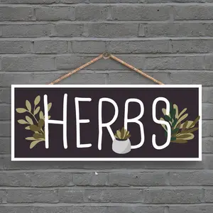 Garden Herbs Wooden Signs and Plaques Wall Decor