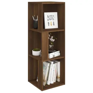 Berkfield Corner Cabinet Brown Oak 33x33x100 cm Engineered Wood