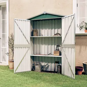 Berkfield Garden Shed Green 107.5x46x183 cm Galvanised Steel