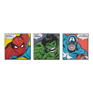 Marvel Faces Multicolour Wall art, Set of 3 (H)30cm x (W)30cm