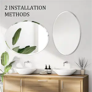 Oval Flat Rithi Wall Mirror 80cm x 60cm