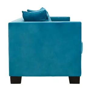 Sofia 2 Seater Cyan Blue Velvet Sofa