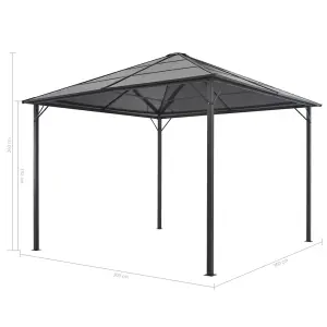 Berkfield Gazebo with Roof Aluminium 3x3 m Black