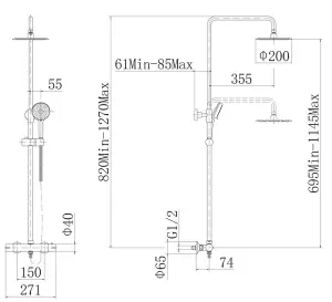 Keenware KBS-173 Raglan Chrome Overhead Shower System: Round