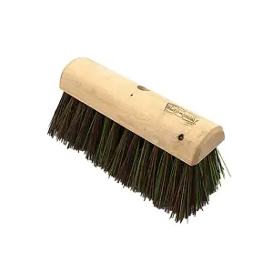 Hillbrush Finest Stiff Yard Broom Head Brown/Black (330mm)