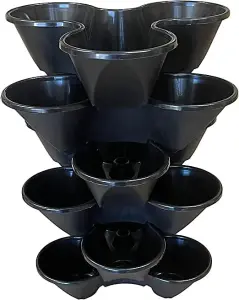 Stackable Trio Tower Planters for Bedding Plants, Strawberries, Herbs etc