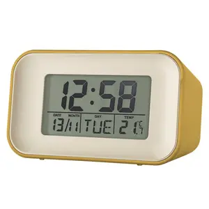 Digital Quartz Movement / Crystal Alarm Tabletop Clock Mustard Yellow