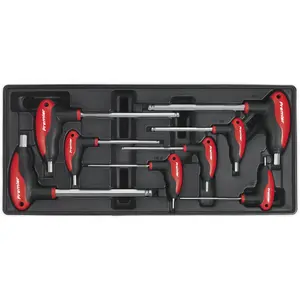 Premium 8-Piece T-Handle Ball-End Hex Key Set with Modular Tool Tray for Efficient Storage