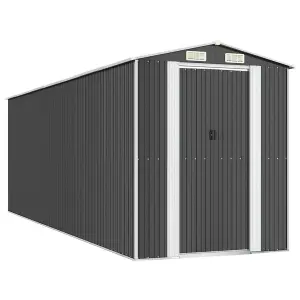 Berkfield Garden Shed Anthracite 192x606x223 cm Galvanised Steel