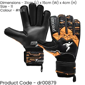 Size 11 PRO ADULT Finger Protect Goal Keeping Gloves Black/Orange Keeper Glove