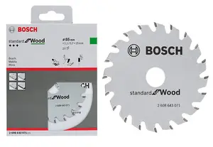 BOSCH Standard For Wood Circular Saw Blade (85mm) (To Fit: Bosch UniversalCirc 12 Cordless Circular Saw)