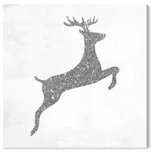 Reindeer Silver - Wrapped Canvas Print 76cm H x 76cm W