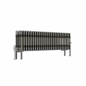 Right Radiators 300x1190 mm Horizontal Traditional 4 Column Cast Iron Style Radiator Raw Metal