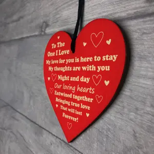 Red Ocean To The One I Love Valentines Gift Wood Heart Plaque Valentines Day Gift For Boyfriend Girlfriend