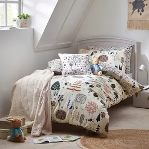 Peter Rabbit™ Scandi Woods Single Duvet Cover Set, Cotton, Natural