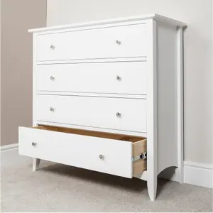 Edward Hopper White 4 Drawer Chest of Drawers