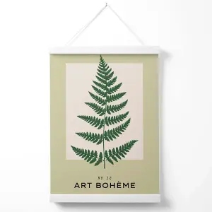 Green and Beige Fern Flower Market Simplicity Poster with Hanger / 33cm / White