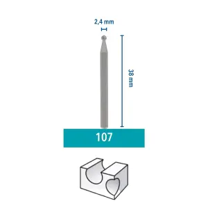 Dremel 2.4mm Engraving tip 107, Pack of 3