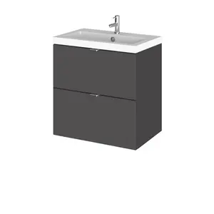 Fusion Hudson Reed 500mm Wall Hung Single Vanity Unit Gloss Grey