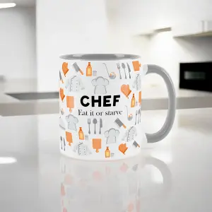 Chef Mug - Humourous Trades Funny Novelty Gift - Tea/Coffee Hot Drinks Grey Ceramic Cup Present for Chefs/Cooks