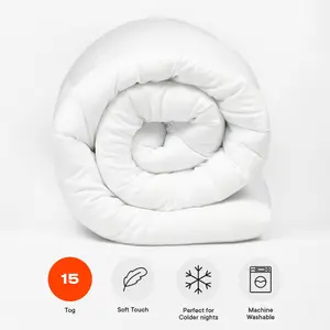 OHS 15 TOG Microfiber Duvet Quilt Microfibre Bedding, White - Single