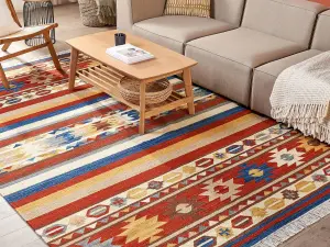 Wool Kilim Area Rug 200 x 300 cm Multicolour JRARAT