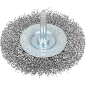 BlueSpot Rotary Flat Steel Wire Brush Crimp  wheel For Drill 75mm 3"