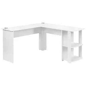 Corner Desk for Home Office L-Shaped Desk Gaming Desk Large Computer Desk Study Gaming Table Workstation, Easy to Assemble (White)