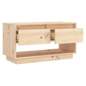 Berkfield TV Cabinet 74x34x40 cm Solid Wood Pine