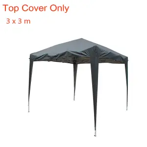 SunDaze 3x3m Pop Up Gazebo Top Cover Replacement Only Canopy Roof Cover Anthracite