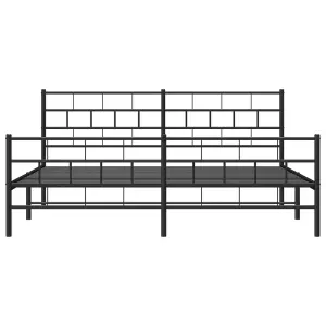 Berkfield Metal Bed Frame with Headboard and Footboard Black 183x213 cm